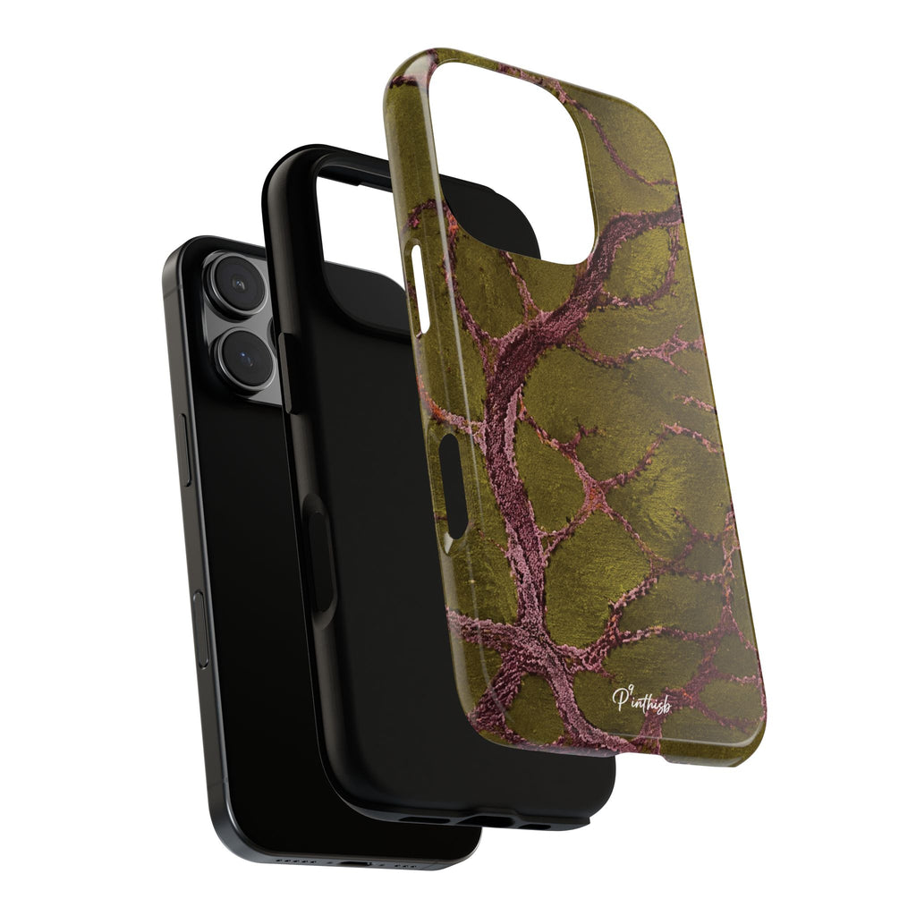 Olive & Rose Gold Tree Pattern Phone Case