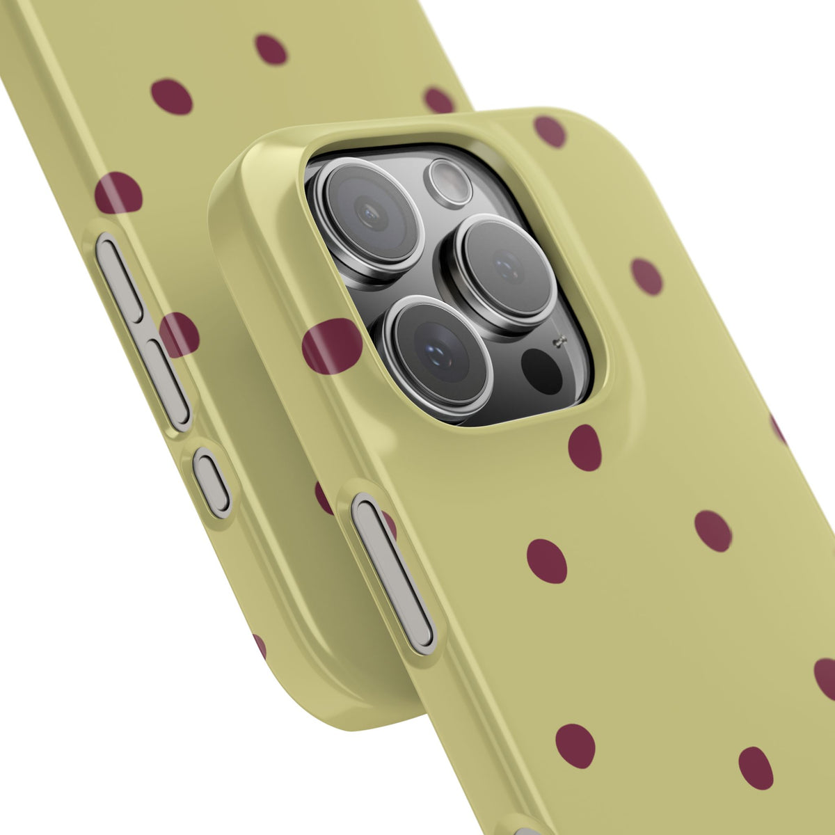 Yellow & Burgundy Polka Dot Snap Phone Case