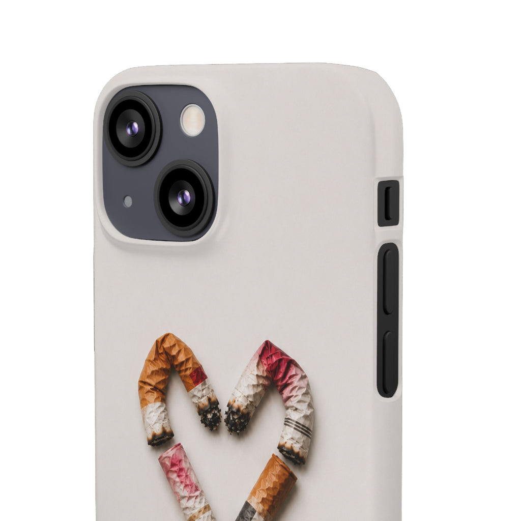 Cigarette Butts Heart Snap Case