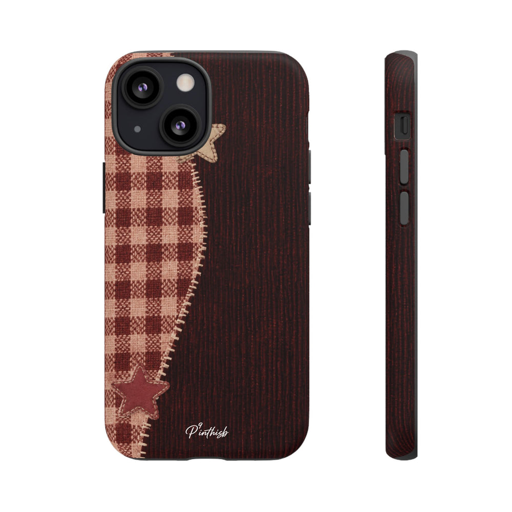 Rustic Plaid Stars Phone Case