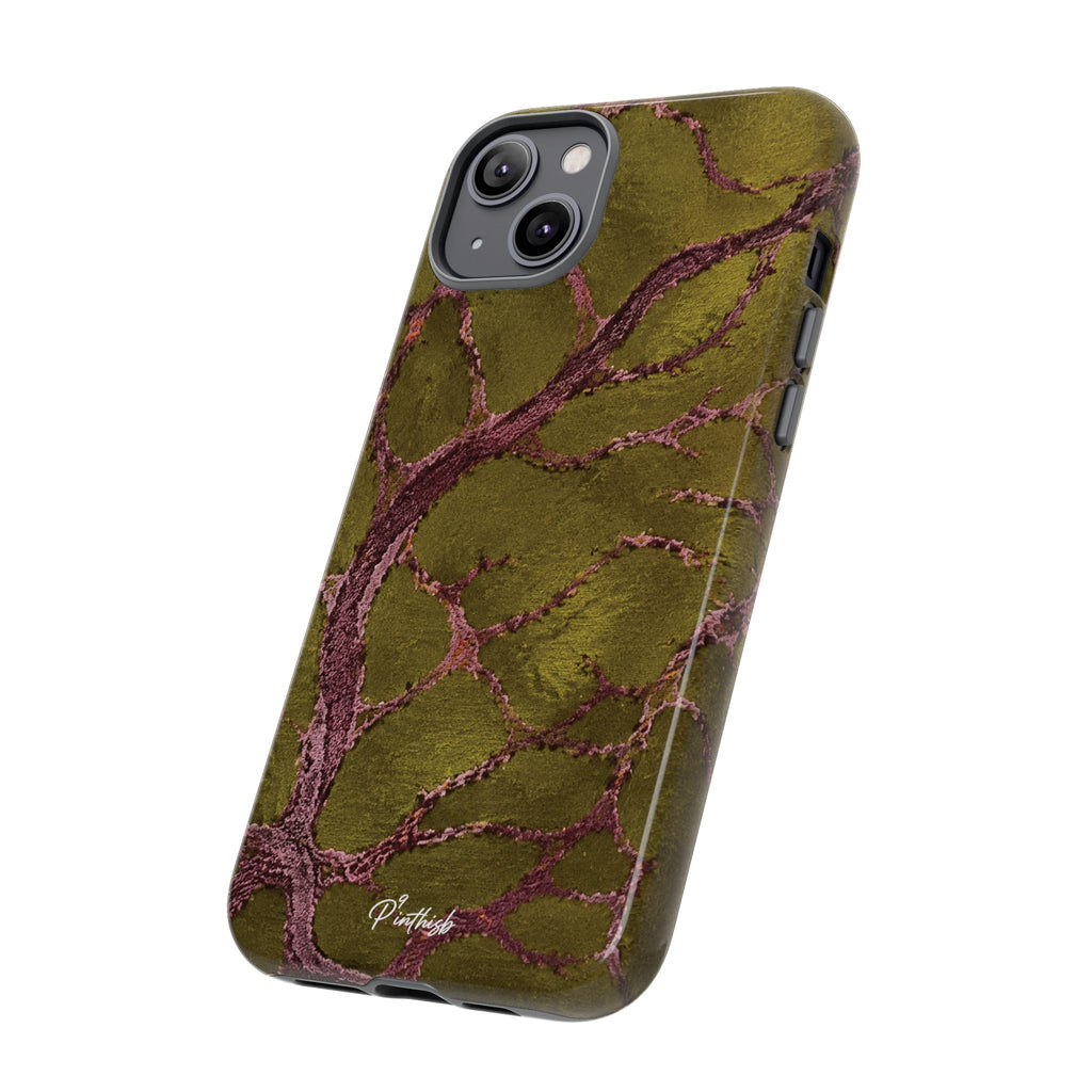 Olive & Rose Gold Tree Pattern Phone Case