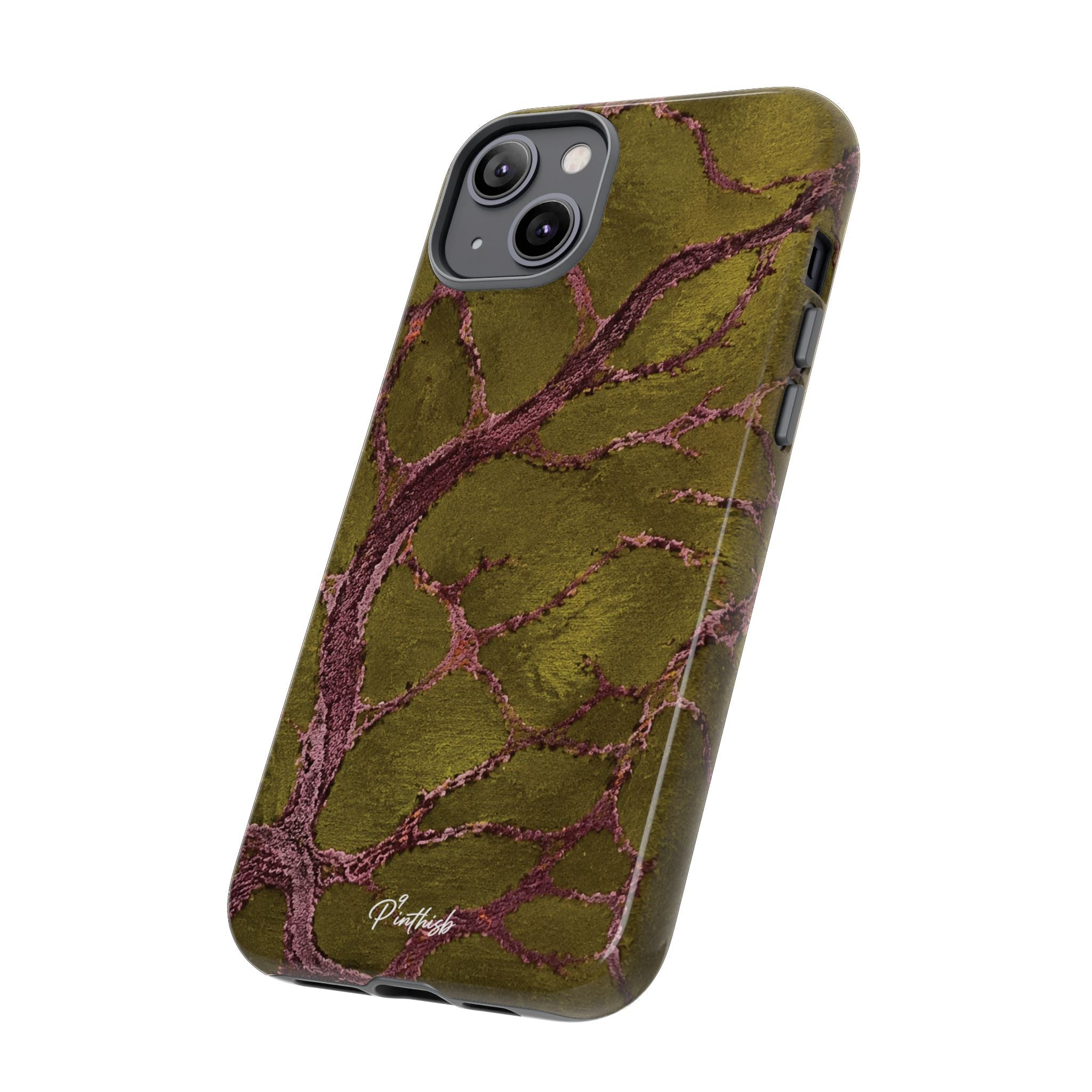 Olive & Rose Gold Tree Pattern Phone Case