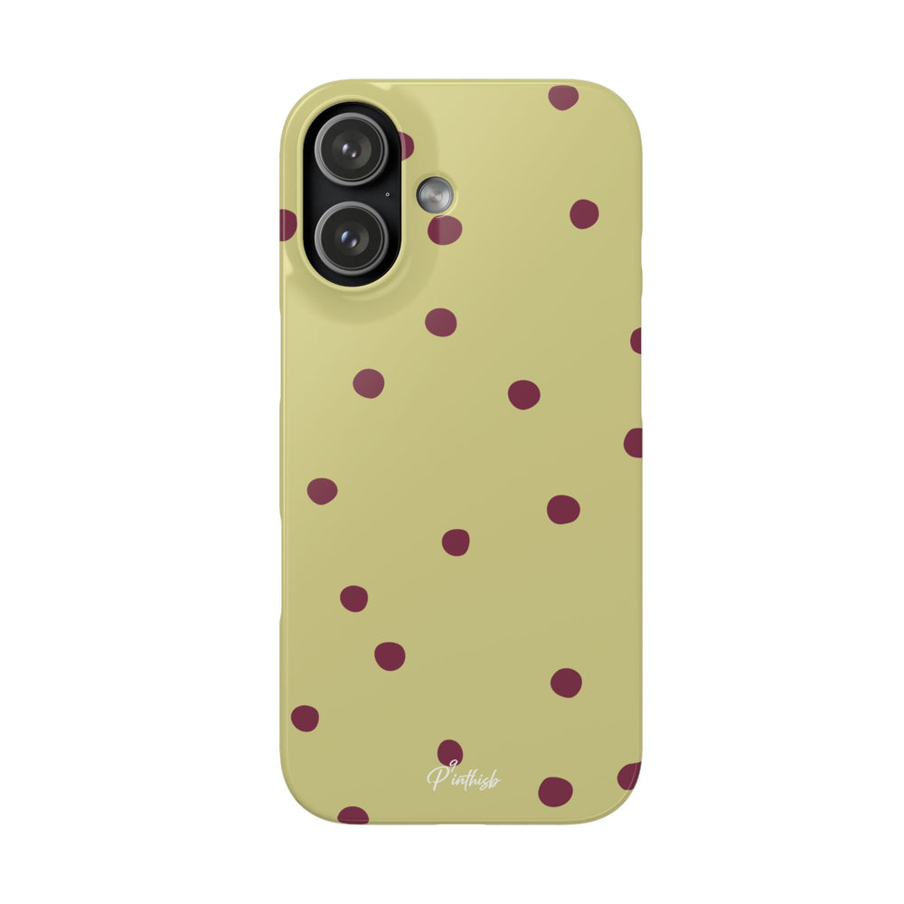 Yellow & Burgundy Polka Dot Snap Phone Case