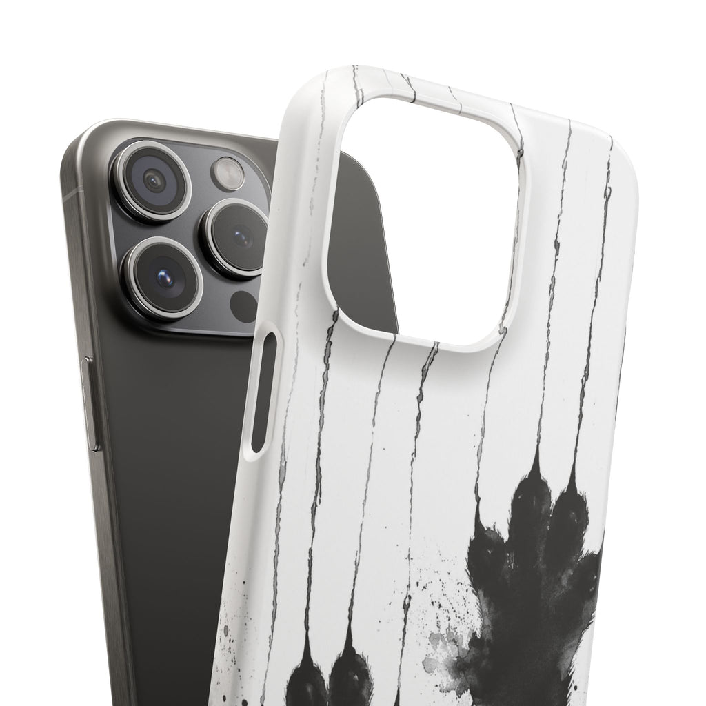 Black Ink Paw Print Snap Case