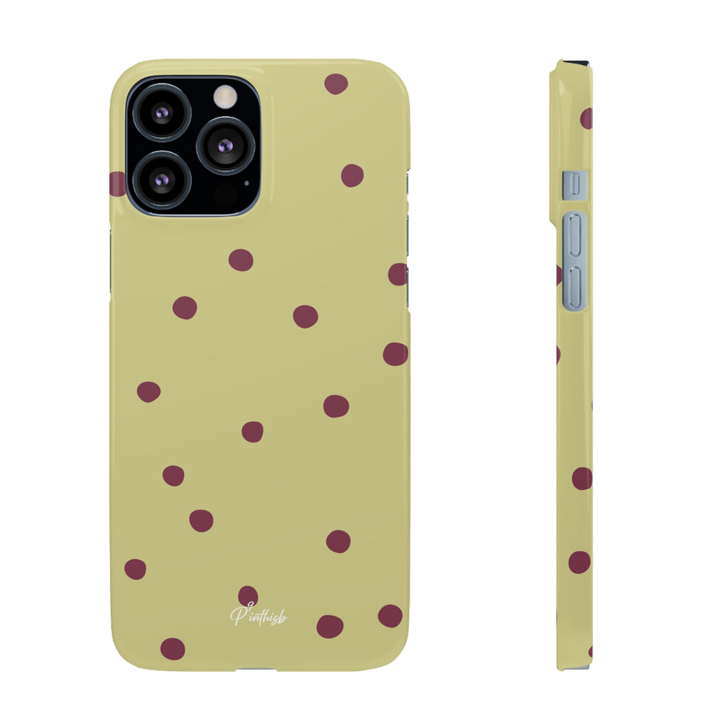 Yellow & Burgundy Polka Dot Snap Phone Case