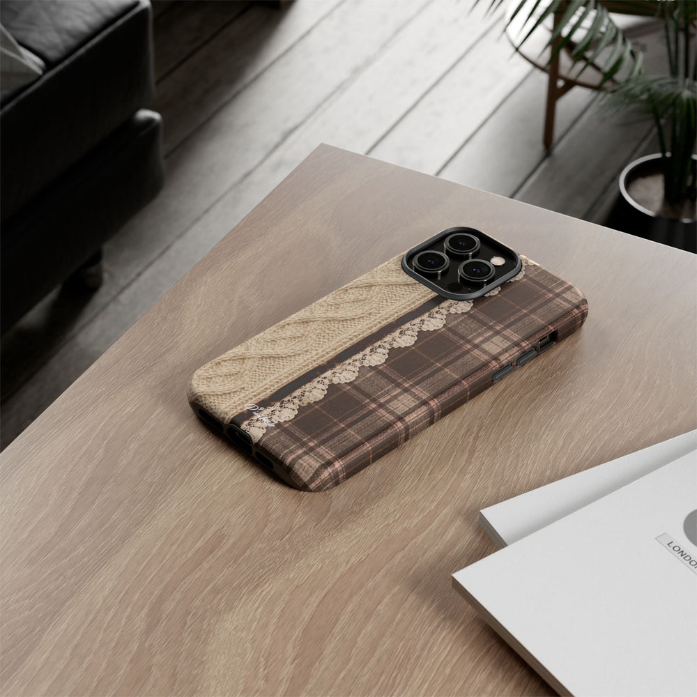 Cozy Plaid Knit Tough Phone Case
