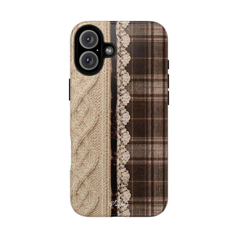 Cozy Plaid Knit Tough Phone Case