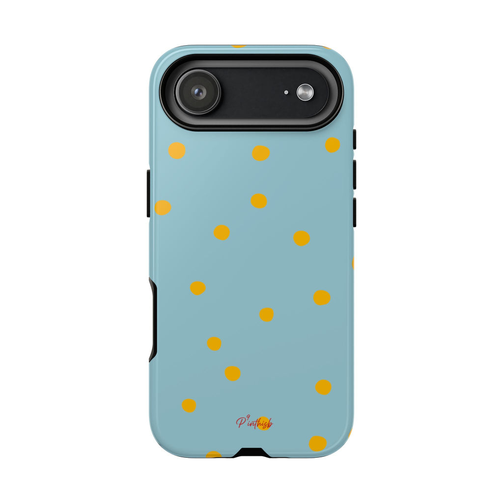 Blue & Yellow Polka Dot Tough Phone Case