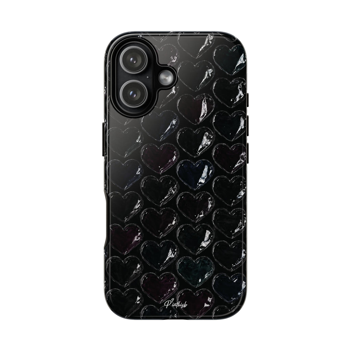 Black Pop Hearts Tough Case