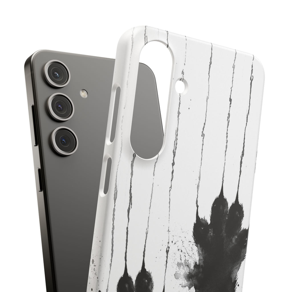 Black Ink Paw Print Snap Case