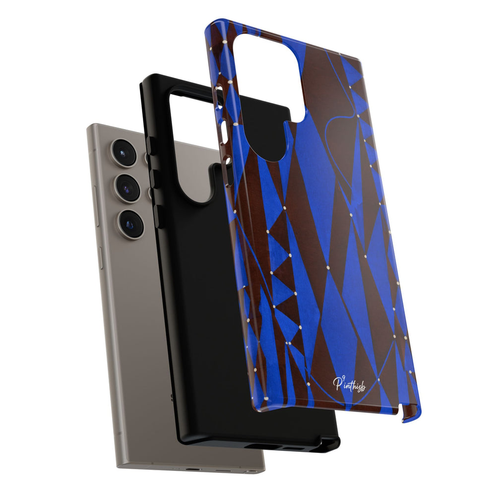 Geometric Blue Diamond Tough Phone Case
