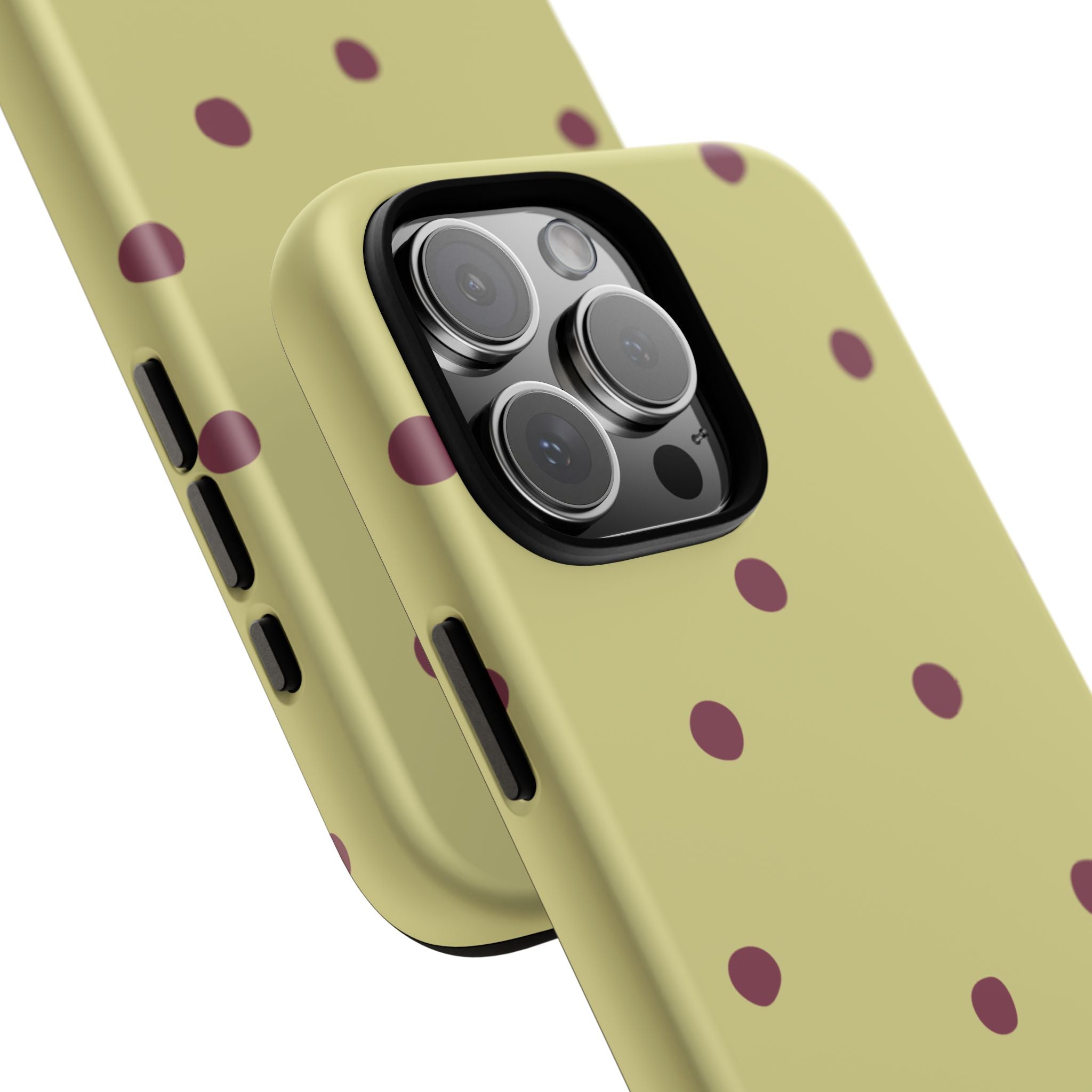 Yellow & Burgundy Polka Dot Tough Phone Case