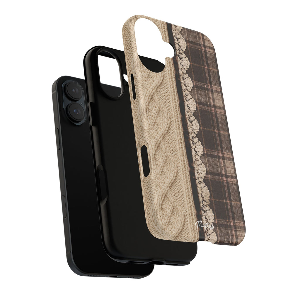 Cozy Plaid Knit Tough Phone Case