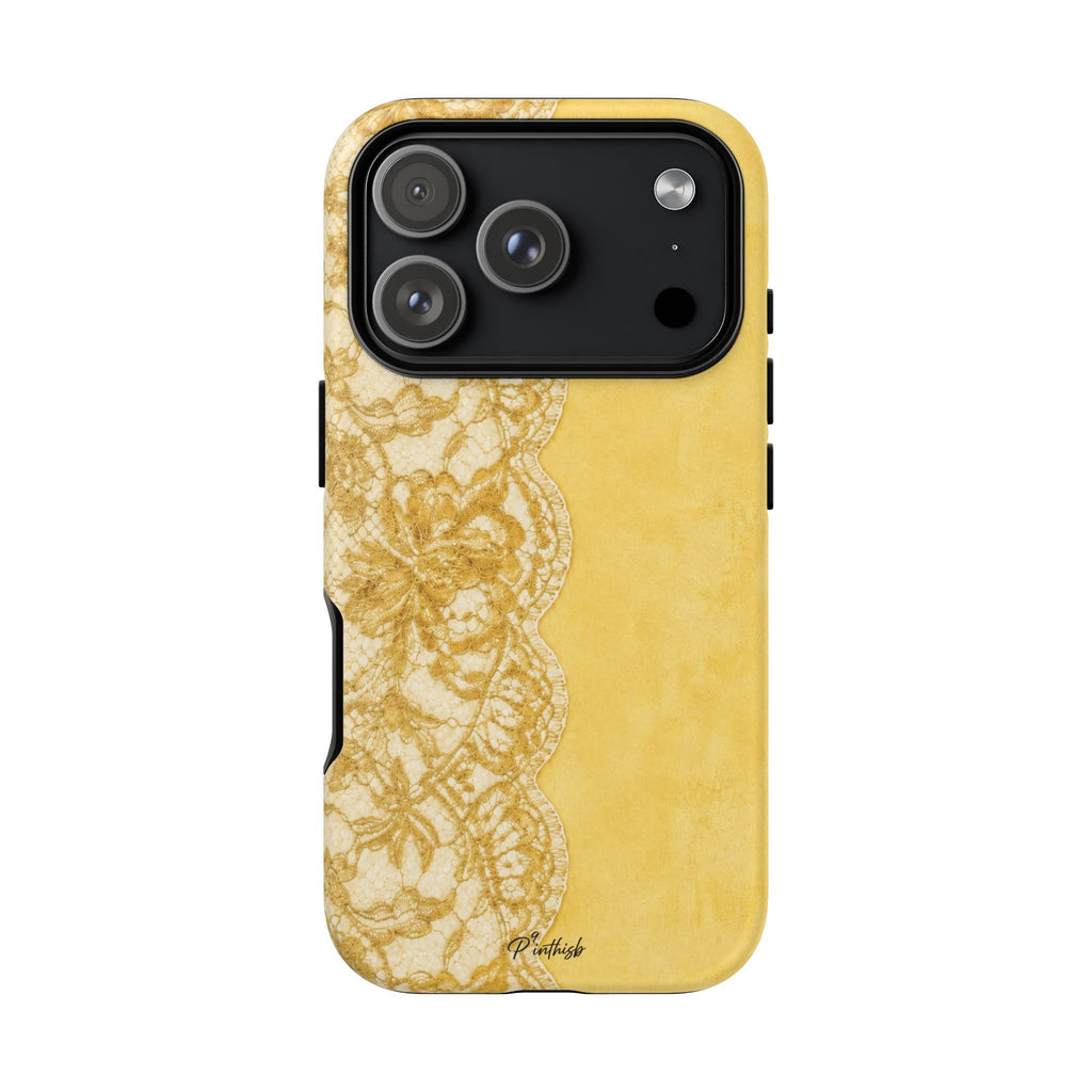 Yellow Vintage Lace Tough Case