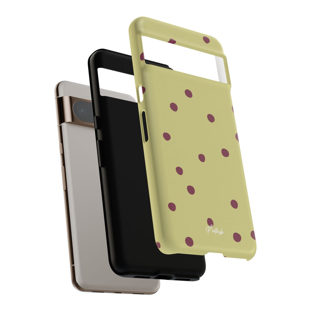 Yellow & Burgundy Polka Dot Tough Phone Case