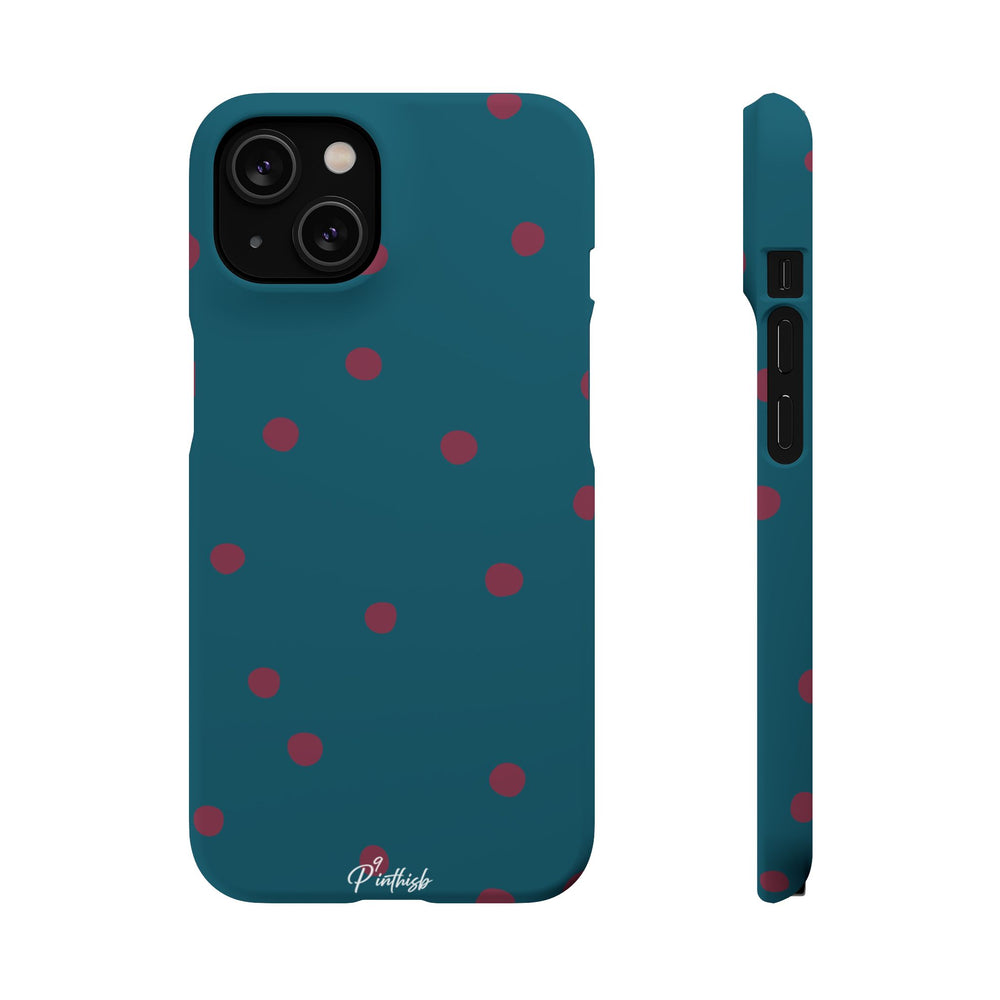 Teal & Burgundy Polka Dot Snap Phone Case