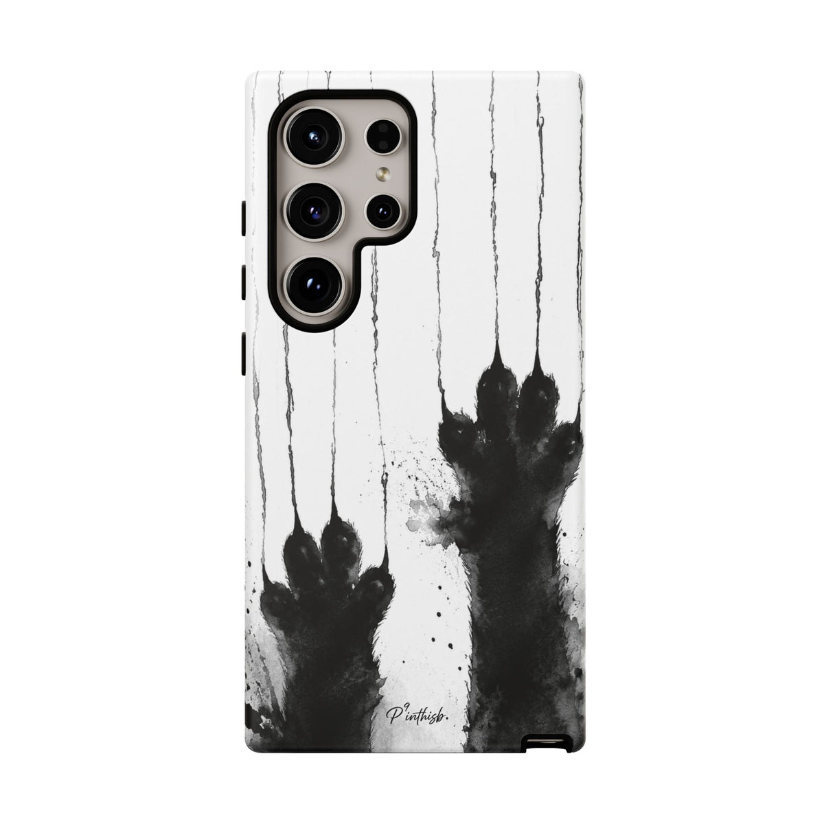 Black Ink Paw Print Tough Case