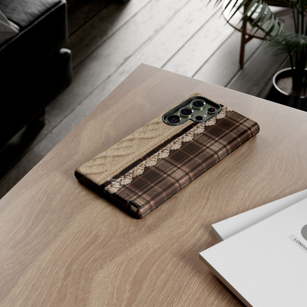Cozy Plaid Knit Tough Phone Case