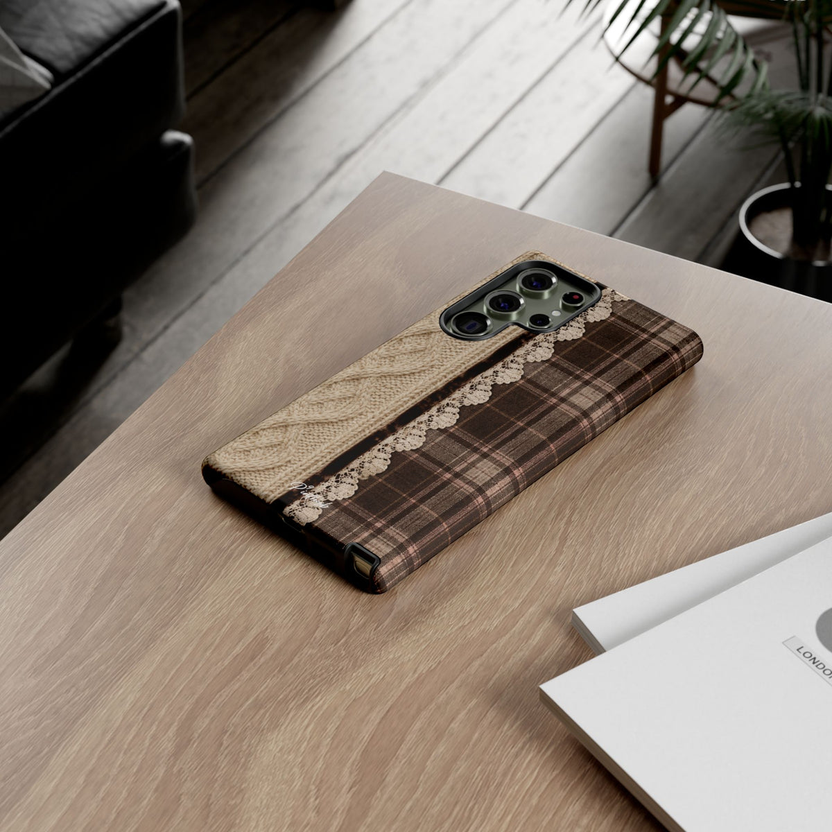 Cozy Plaid Knit Tough Phone Case