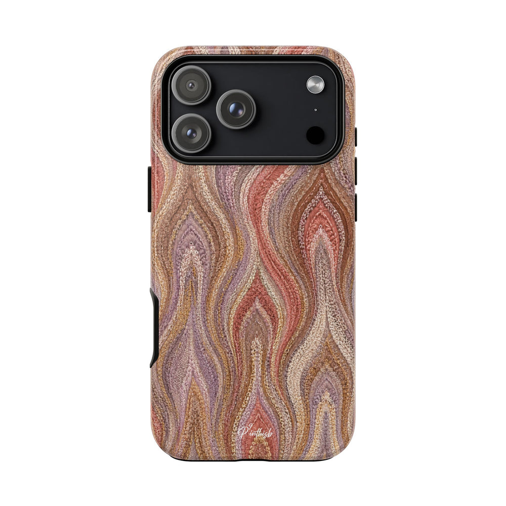 Wavy Peach & Mauve Tough Case
