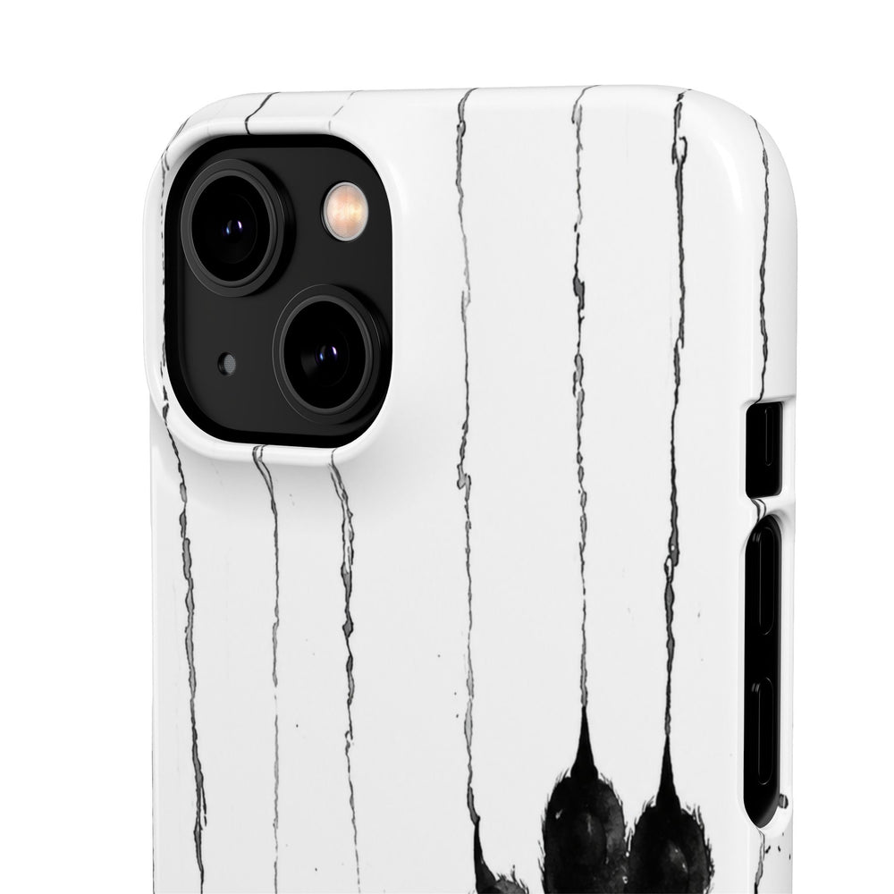 Black Ink Paw Print Snap Case