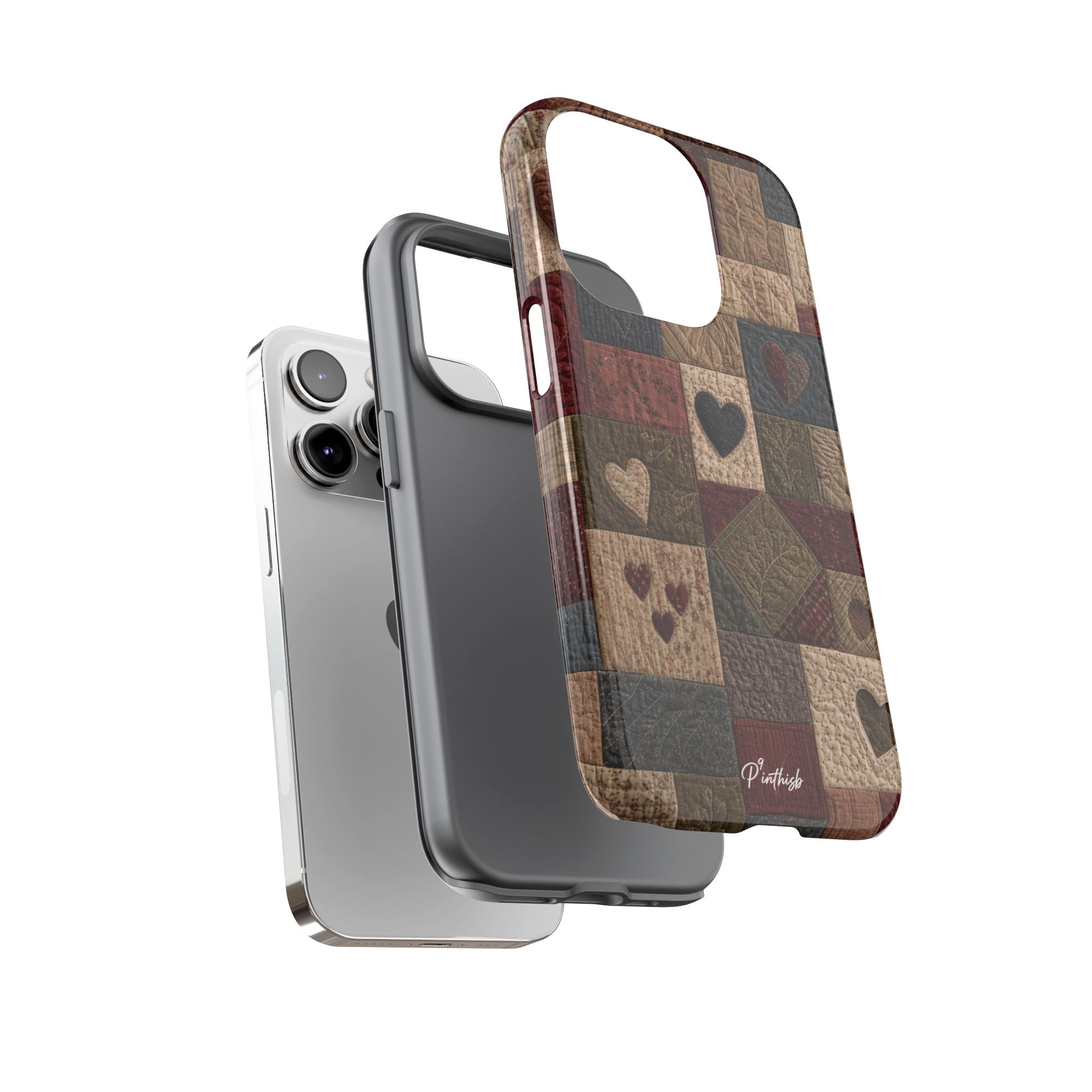 Patchwork Hearts Phone Case