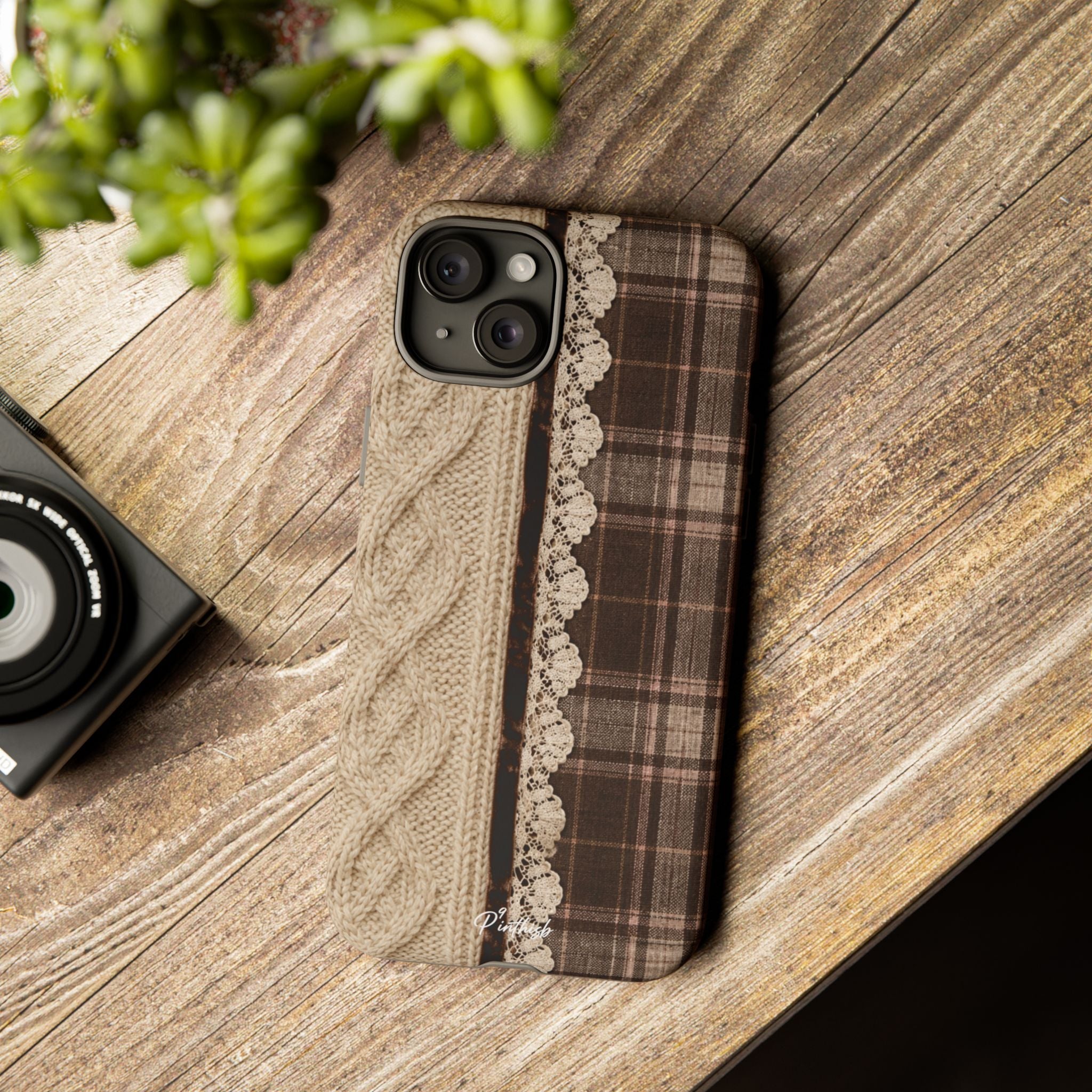 Cozy Plaid Knit Tough Phone Case