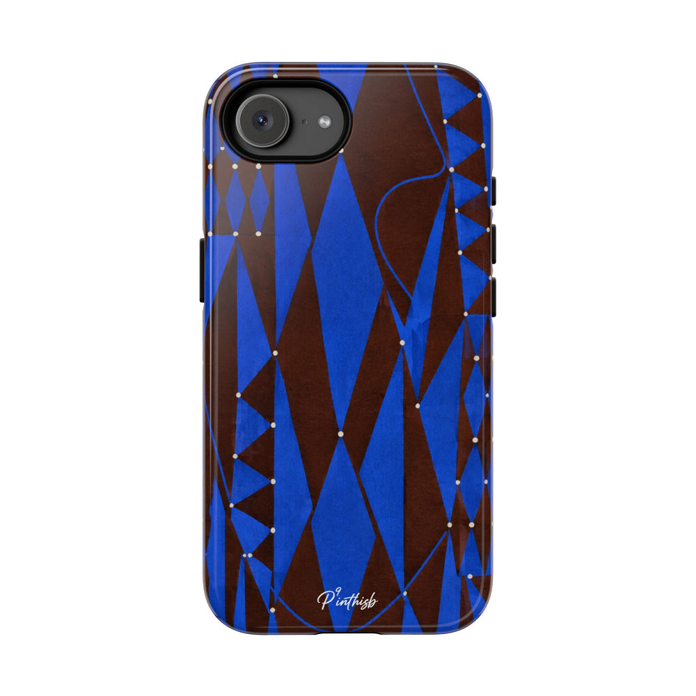 Geometric Blue Diamond Tough Phone Case
