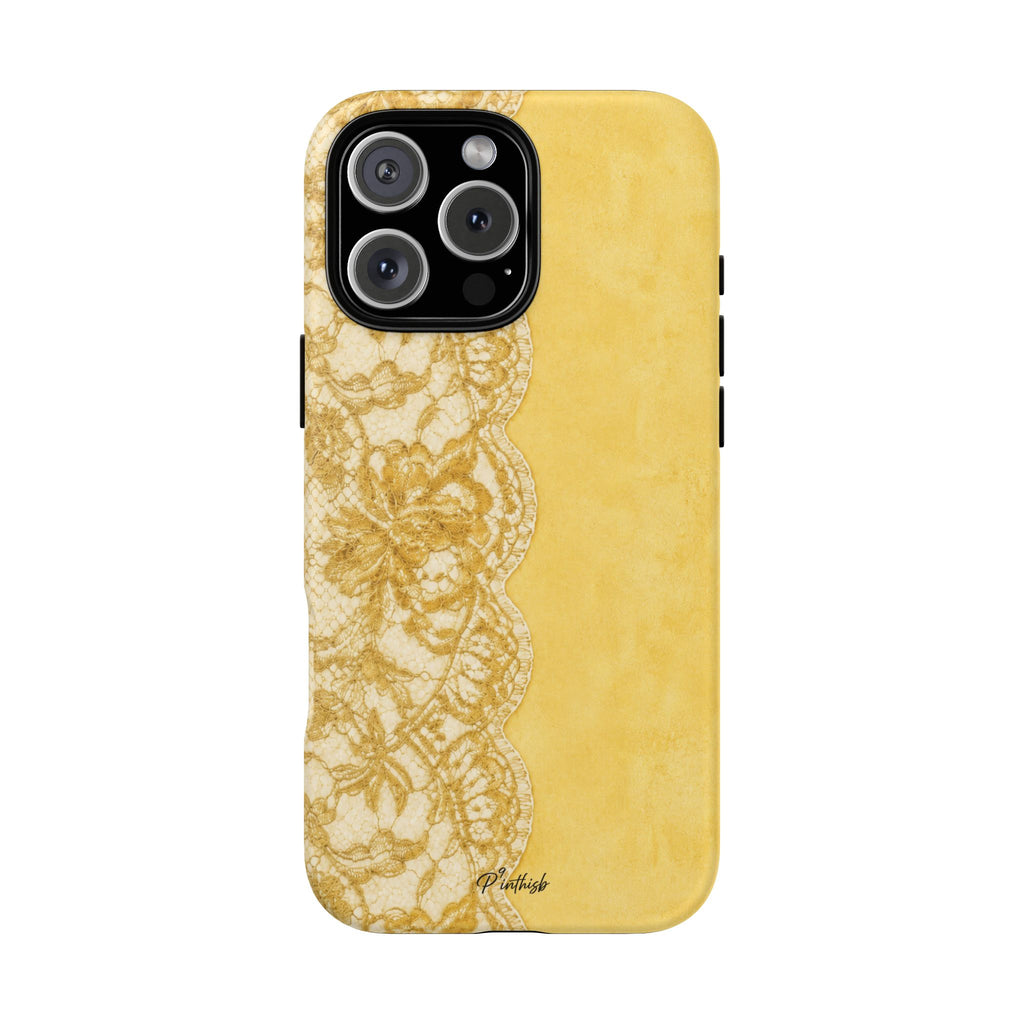 Yellow Vintage Lace Tough Case