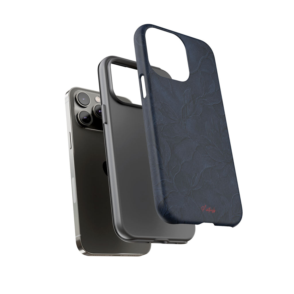 Navy Floral Textured Tough Case