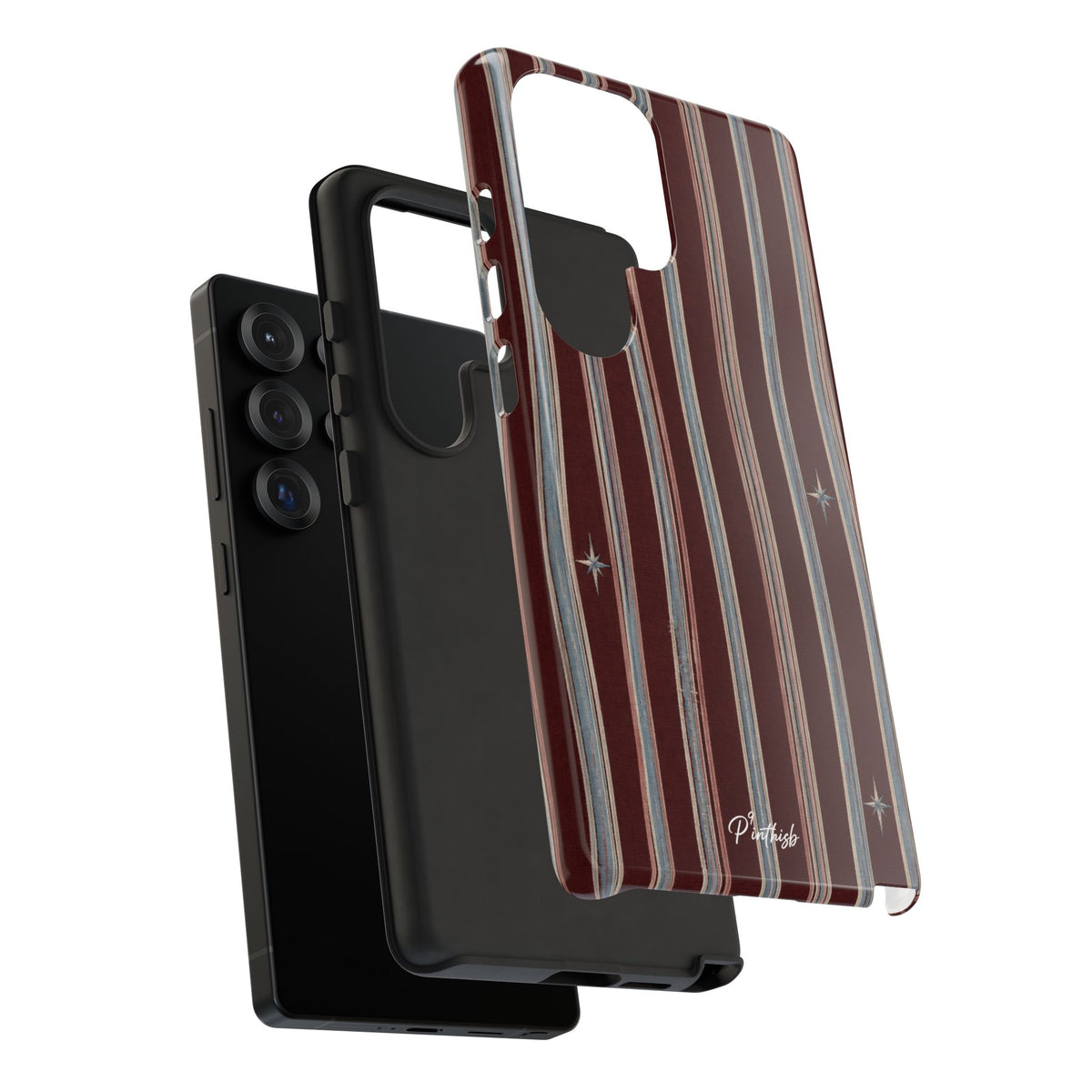 Retro Red & Cream with Star Accents Phone Case