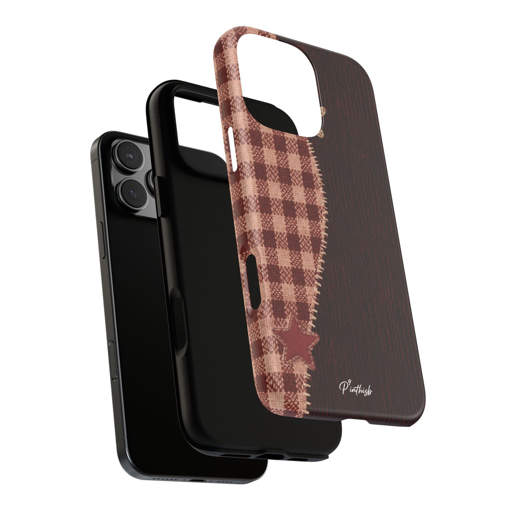 Rustic Plaid Stars Phone Case