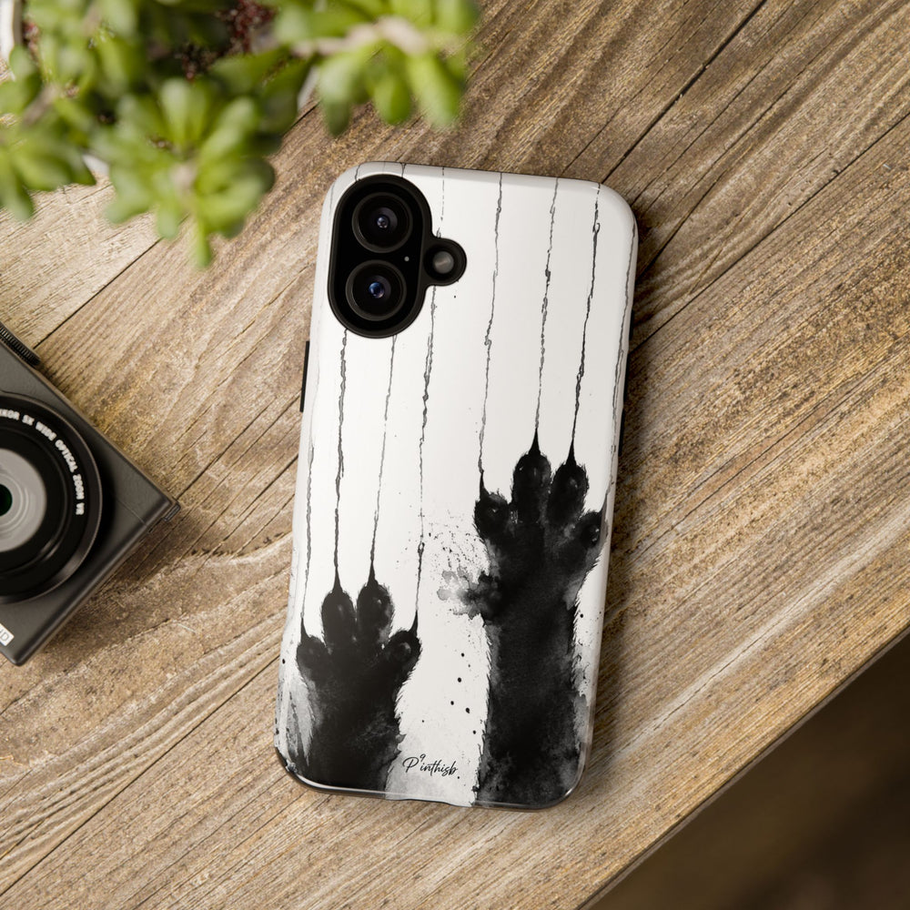 Black Ink Paw Print Tough Case