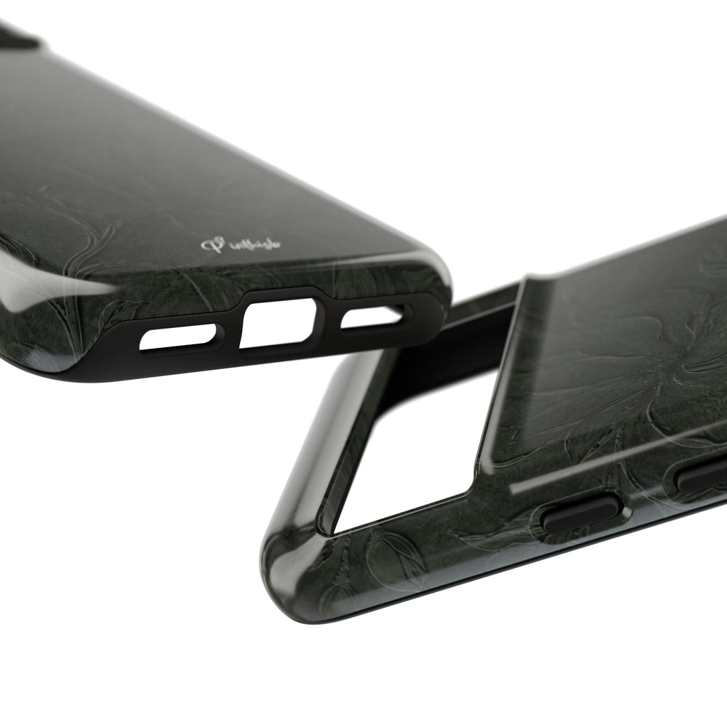 Dark Olive Floral Texture Tough Case