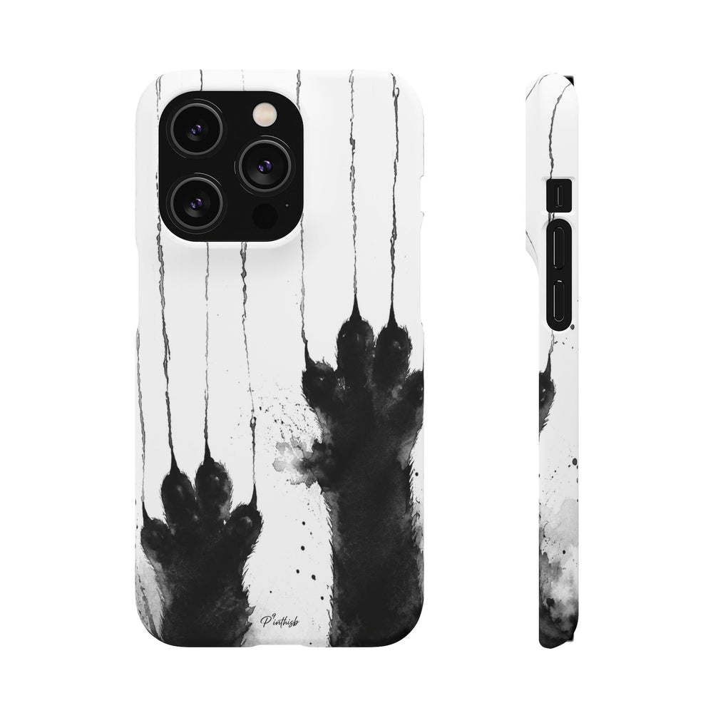 Black Ink Paw Print Snap Case