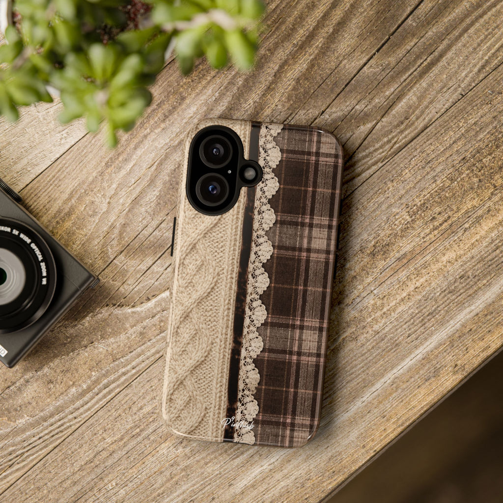 Cozy Plaid Knit Tough Phone Case