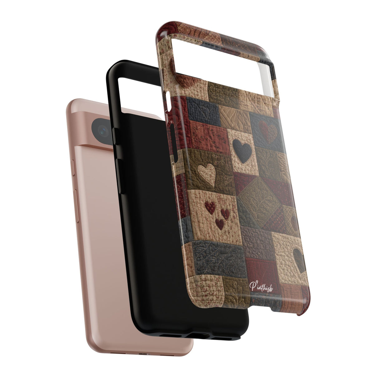 Patchwork Hearts Phone Case