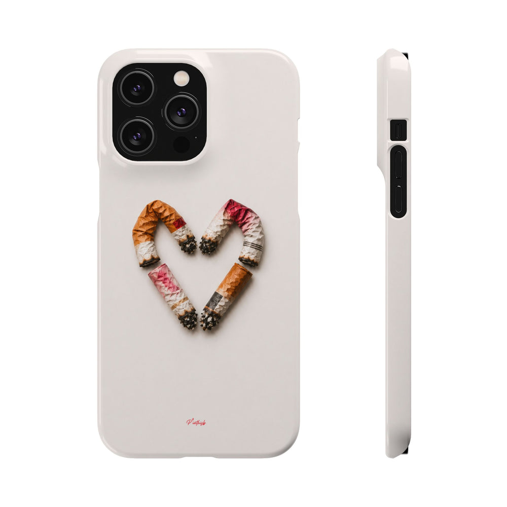 Cigarette Butts Heart Snap Case