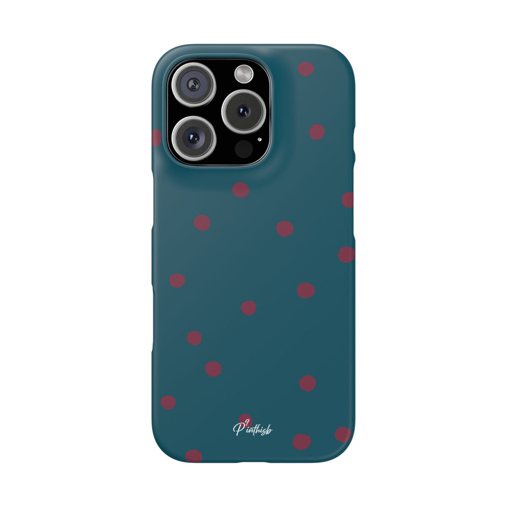 Teal & Burgundy Polka Dot Snap Phone Case
