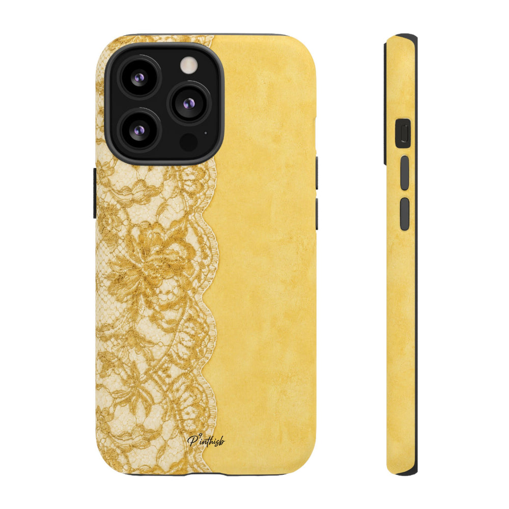 Yellow Vintage Lace Tough Case