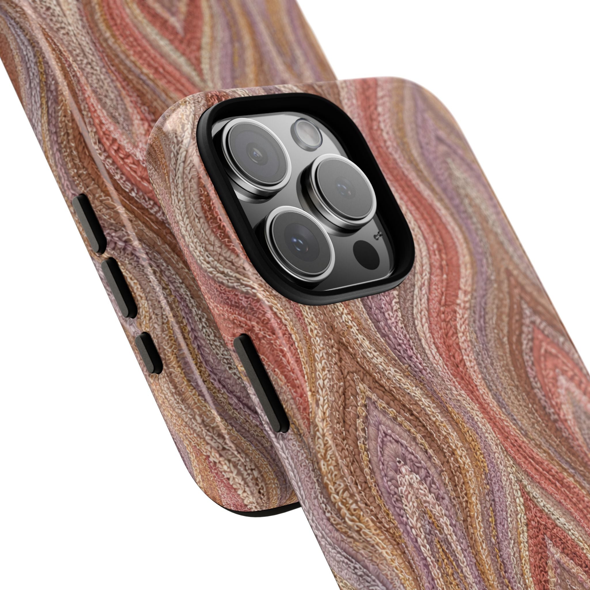 Wavy Peach & Mauve Tough Case
