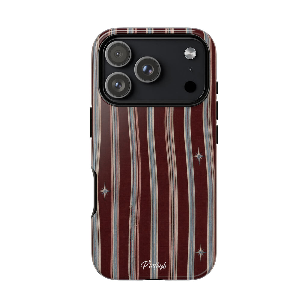 Retro Red & Cream with Star Accents Phone Case