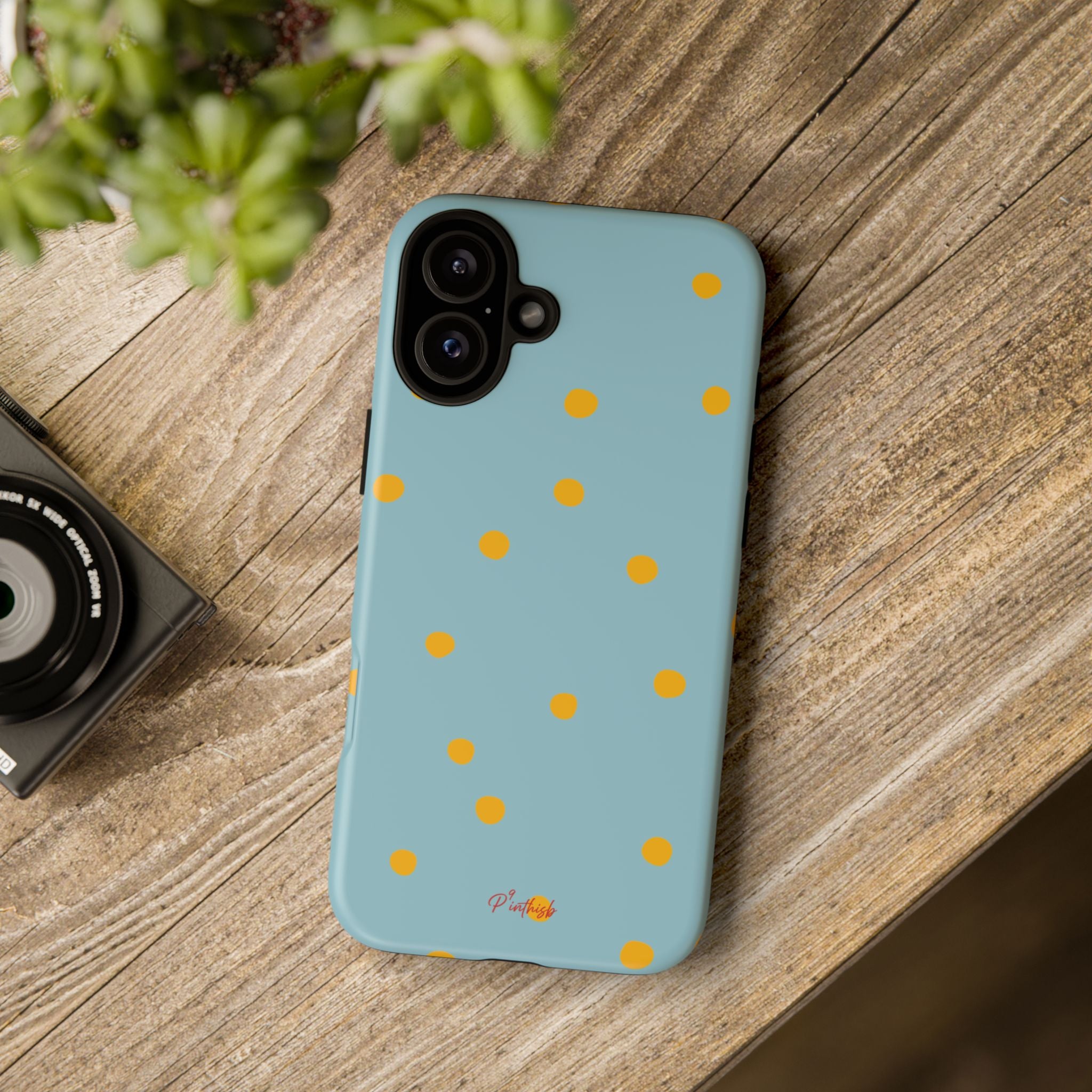 Blue & Yellow Polka Dot Tough Phone Case