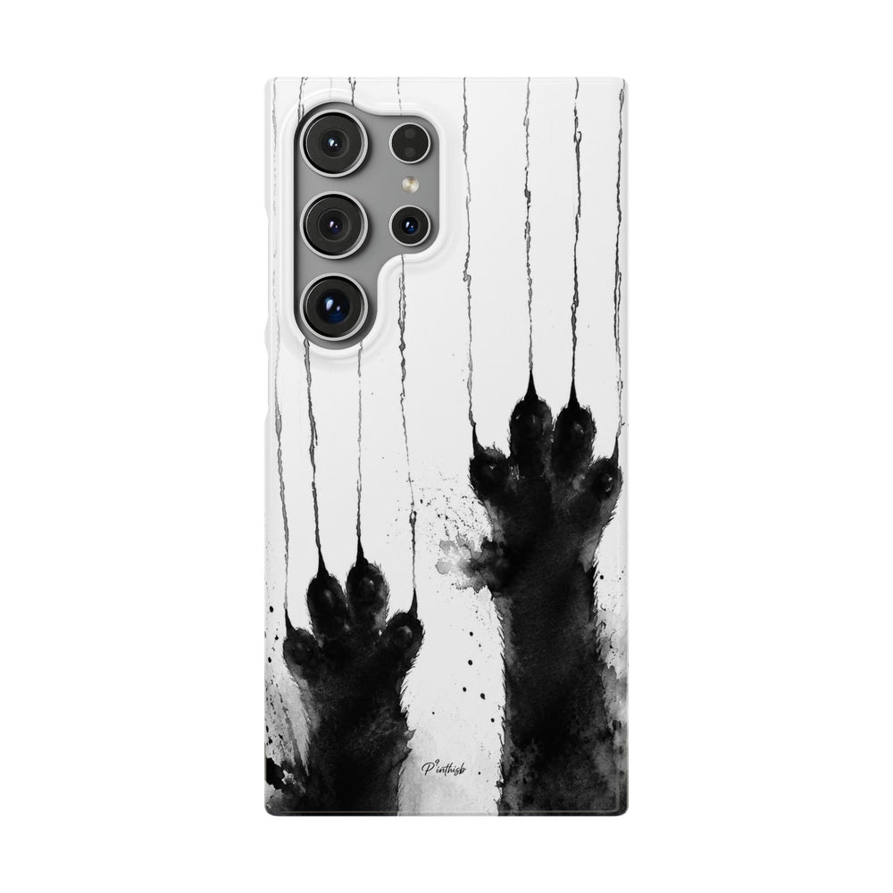 Black Ink Paw Print Snap Case
