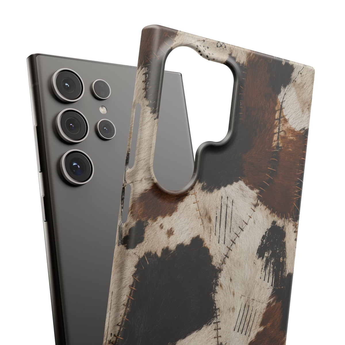 Brown & Black Animal Print Snap Case