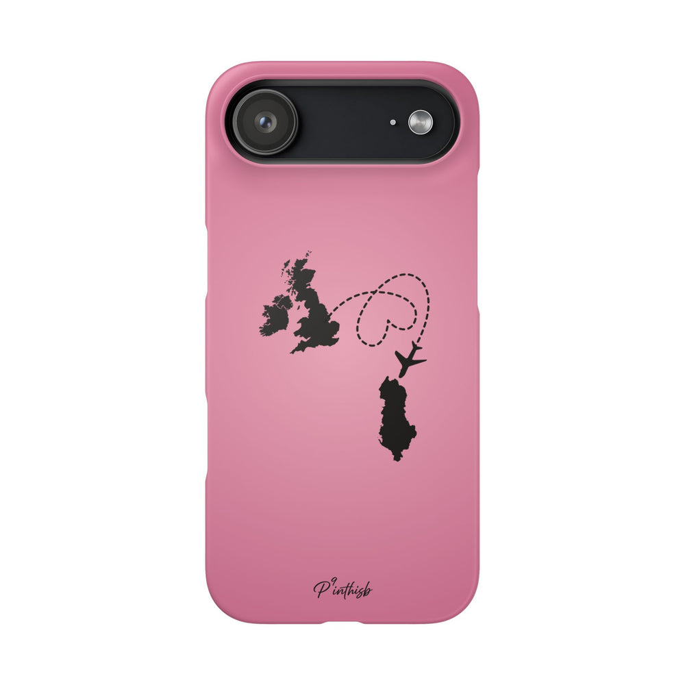 UK to Albania Pink Snap Phone Case