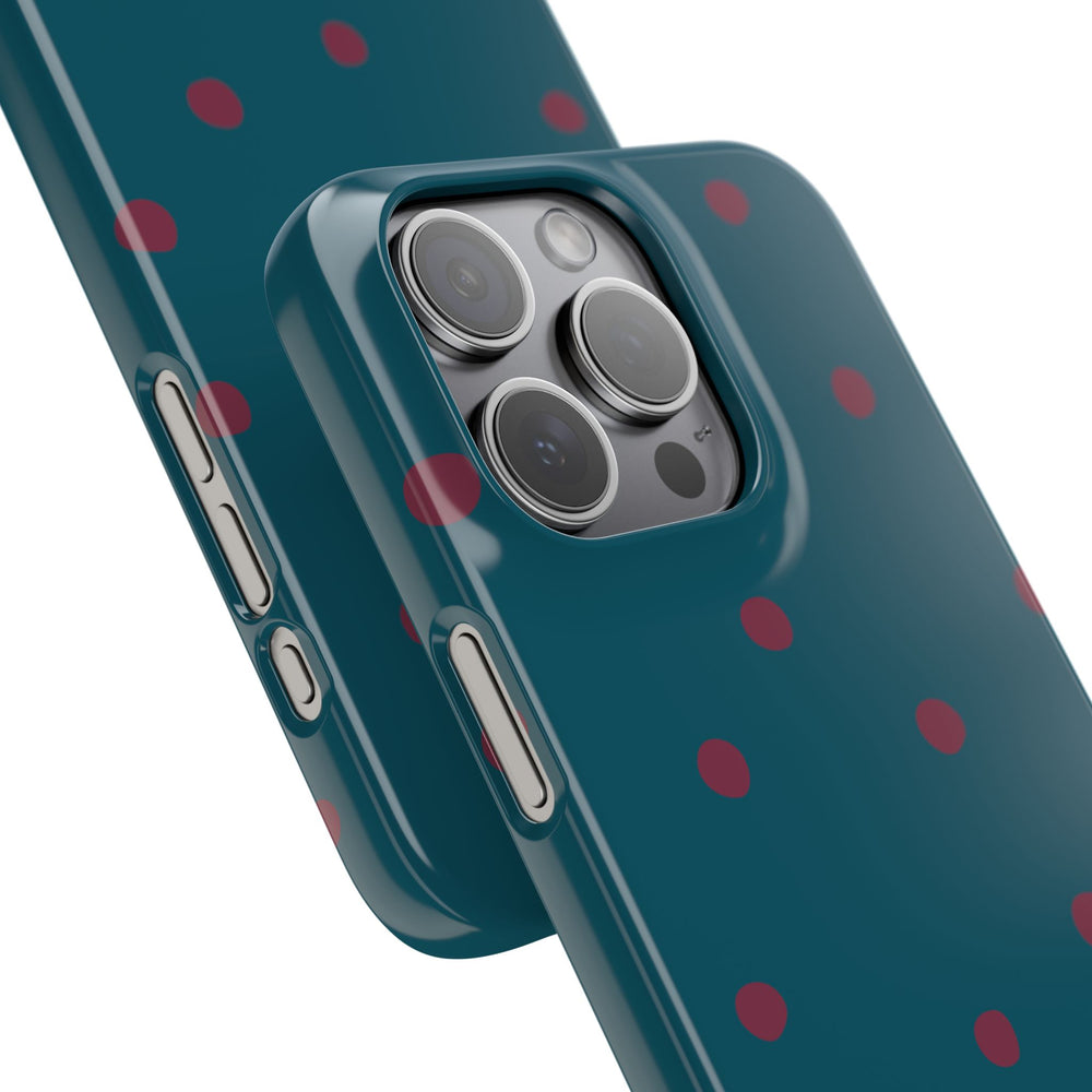 Teal & Burgundy Polka Dot Snap Phone Case