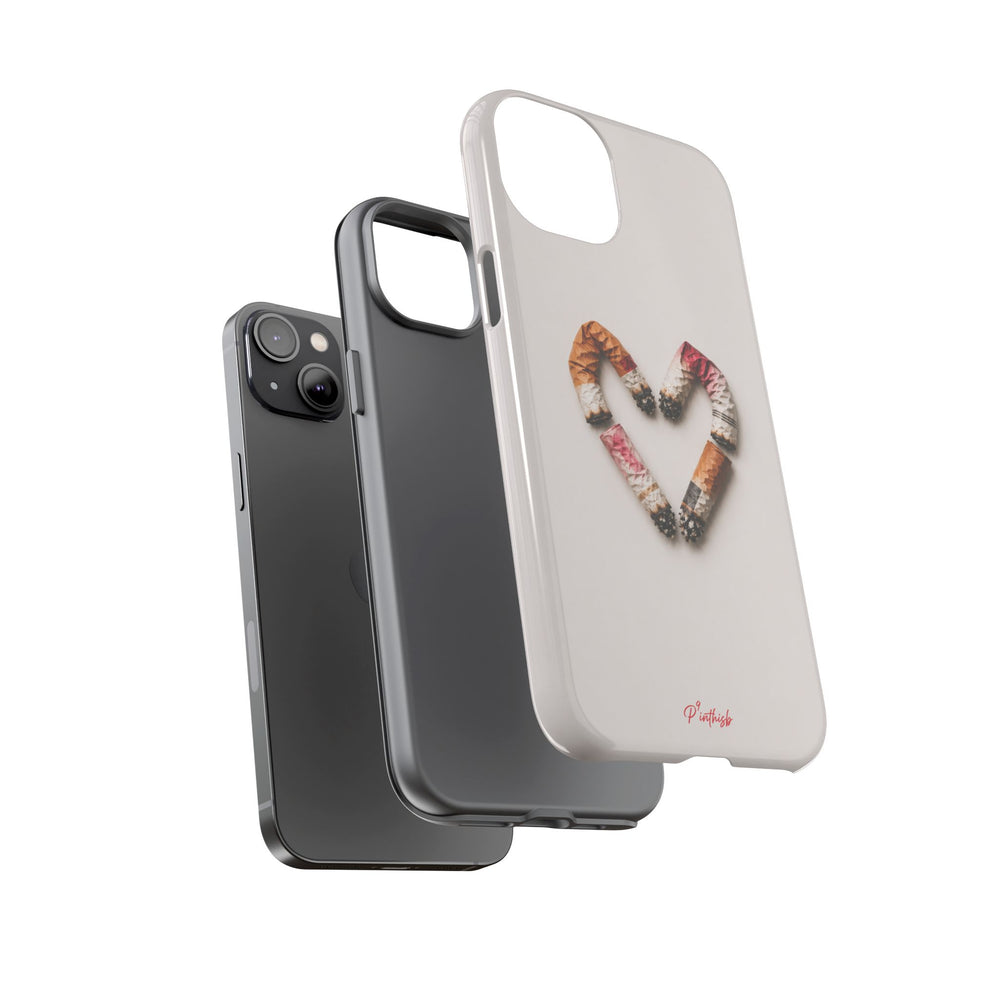 Cigarette Butts Heart Tough Case