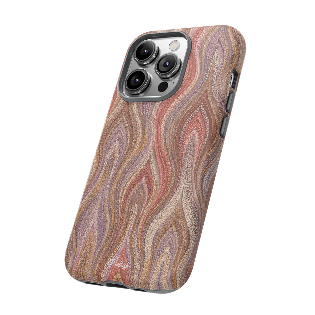 Wavy Peach & Mauve Tough Case