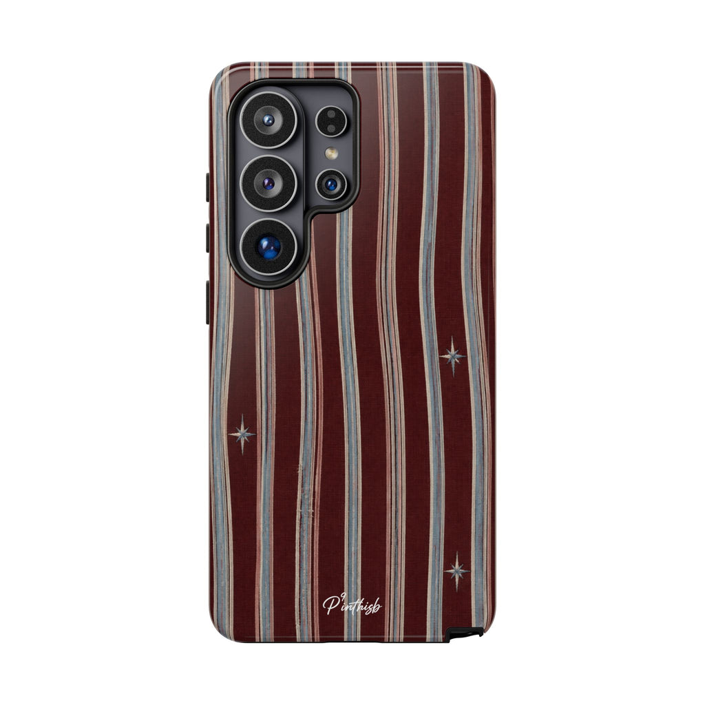 Retro Red & Cream with Star Accents Phone Case